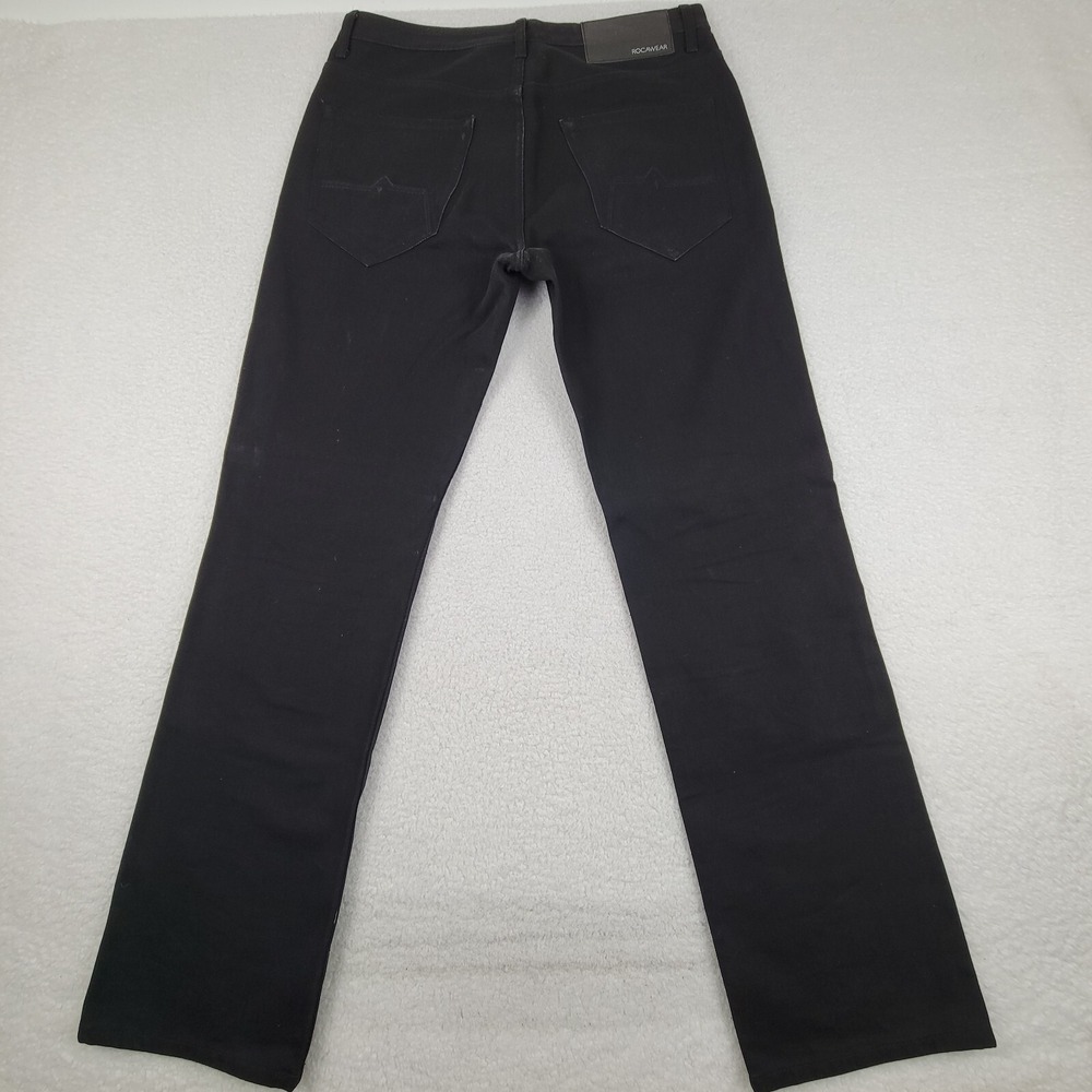 Rocawear Double Thigh Straight Leg Jeans Mens 34 x 33 Black Denim NWOT - Picture 12 of 14